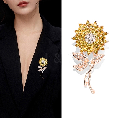 Flower Rhinestone Brooch PW-WGE33ED-01-1