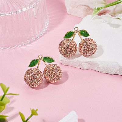 2Pcs Alloy Cherry Charms FIND-TA0009-30A-1