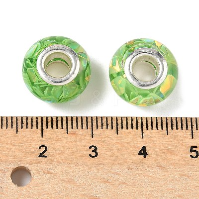 Transparent Resin Rondelle European Beads RESI-S023-24-1
