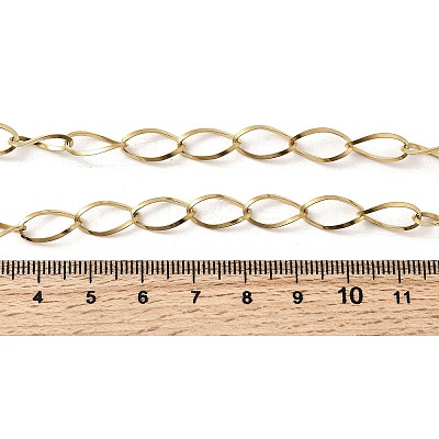 304 Stainless Steel Teardrop Link Chain Necklaces for Women Men NJEW-A058-02G-1