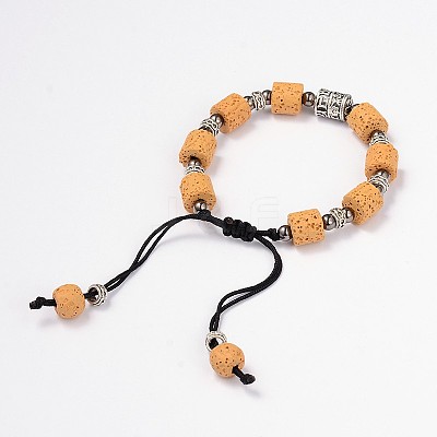 Lava Rock Beaded Bracelets BJEW-D325-06-1