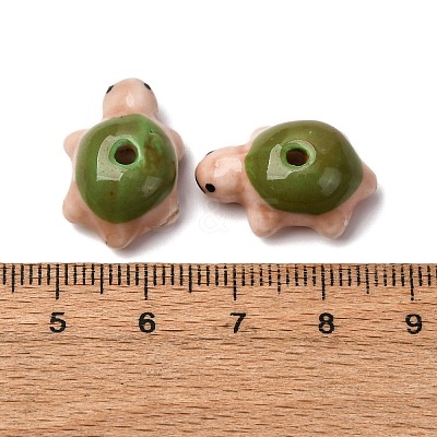 Handmade Bright Glazed Porcelain Beads PORC-CJC0009-03B-1
