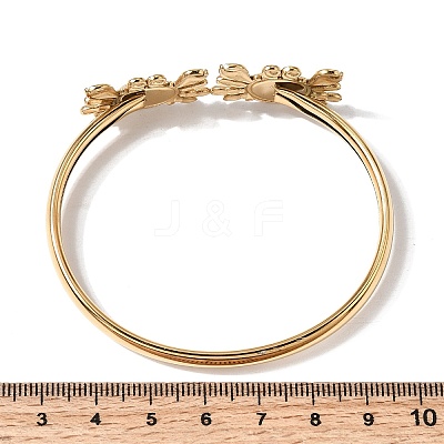 304 Stainless Steel Cat Eye Cuff Bangles BJEW-L719-02B-G-1