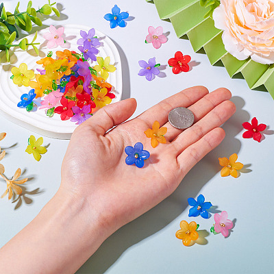 48Pcs 12 Styles Frosted Acrylic Pendants PALLOY-TA0002-52-1