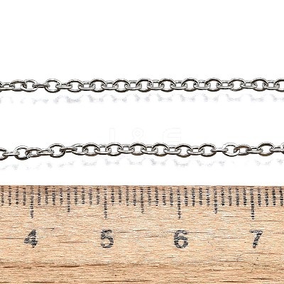 Non-Tarnish 304 Stainless Steel Cable Chain Necklace for Men Women X-STAS-L164A-01P-B-1