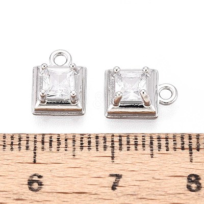 Brass Micro Pave Cubic Zirconia Pendants KK-T071-46P-1