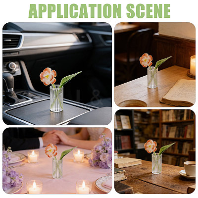 2Pcs Glass Flower Display Decorations AJEW-CO0001-04B-1