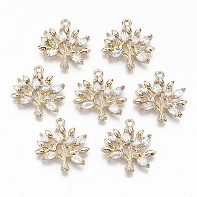 Brass Micro Pave Cubic Zirconia Pendants LS-KK-S359-020A-RS-1