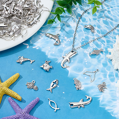 96Pcs 12 Styles Tibetan Style Zinc Alloy Pendants TIBEP-ME0001-15-1