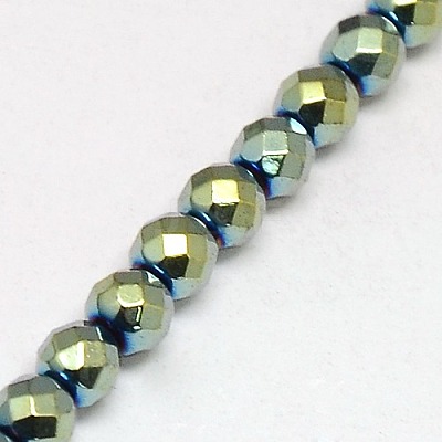 Electroplate Non-magnetic Synthetic Hematite Beads Strands G-J169B-4mm-06-1