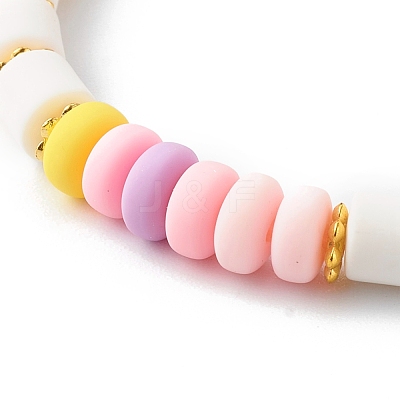 Handmade Polymer Clay Beads Stretch Bracelets BJEW-JB06428-1