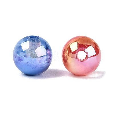 UV Plating Two Tone Color Opaque Resin Beads RESI-Q233-12MM-01-1
