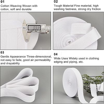 Cotton Cotton Twill Tape Ribbons OCOR-WH0057-30F-01-1