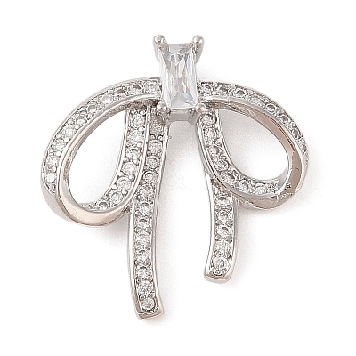 Brass Micro Pave Clear Cubic Zirconia Pendants KK-N256-18P-1