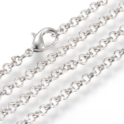 Iron Rolo Chains Necklace Making X-MAK-R015-45cm-P-1