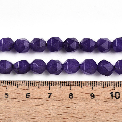 Dyed Natural White Jade Beads Strands G-T139-8mm-46M-1