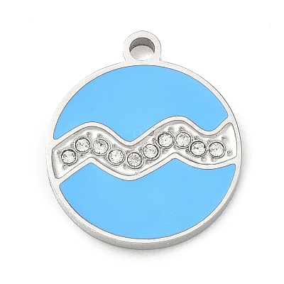 Twelve Constellations 304 Stainless Steel Enamel Pendants SA-CBAAE04-01P-01-1