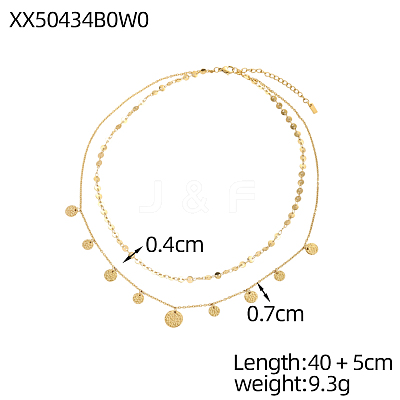 304 Stainless Steel Double Layer Necklaces STAS-OY016-76G-1