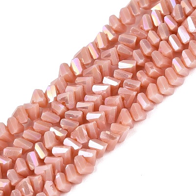 Electroplate Opaque Glass Beads Strands EGLA-Q139-01A-C04-1