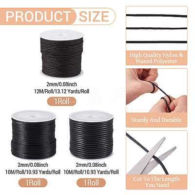 3 Rolls 3 Styles Nylon & Waxed Polyester Cord DIY-TA0015-03B-1