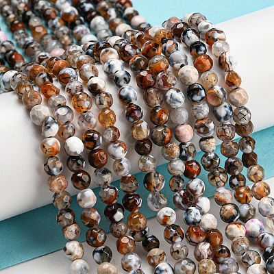 Dyed Natural Fire Crackle Agate Beads Strands G-G007-01G-1
