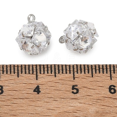 Brass Pave Clear Cubic Zirconia Charms CU-CBAD360-08P-04-1