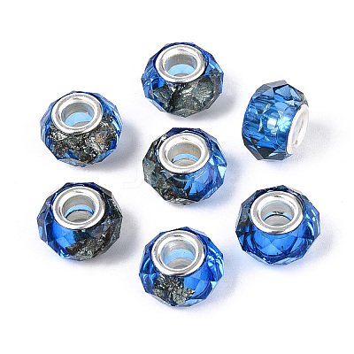 Transparent Resin Rondelle European Beads RESI-N044-01K-1