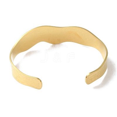 304 Stainless Steel Open Cuff Bangles for Women BJEW-I315-01G-1