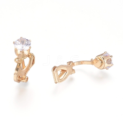 Brass Clip-on Earring Findings X-KK-L198-011G-1