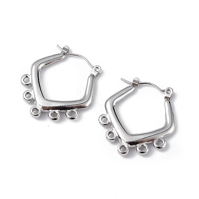 Tarnish Resistant 304 Stainless Steel Hoop Earrings Finding EJEW-I284-18P-1