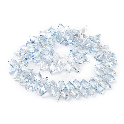 Electroplate Rhombus Glass Beads Strands EGLA-A036-12A-PL01-1