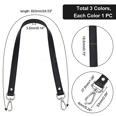3Pcs 3 Colors PU Leather Bag Straps FIND-WR0003-42-1