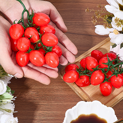 2Pcs Plastic Imitation Cherry Tomato AJEW-SP0004-32-1