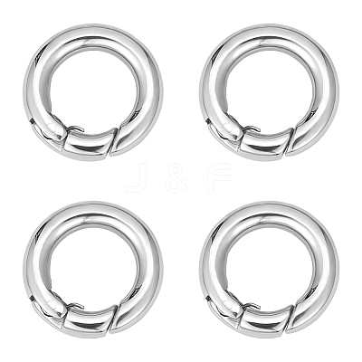 4Pcs Smooth 304 Stainless Steel Spring Gate Rings STAS-UN0041-72-1