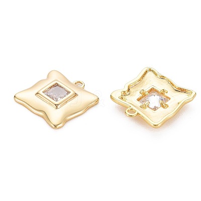 Brass Micro Pave Clear Cubic Zirconia Pendants KK-S360-149-NR-1