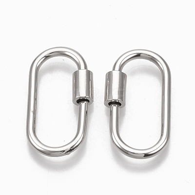 Brass Screw Carabiner Lock Charms KK-T047-07P-1