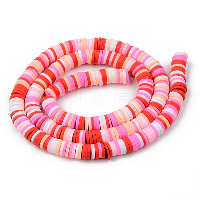 Handmade Polymer Clay Beads Strands CLAY-R089-6mm-104-1