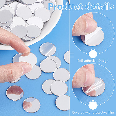 300Pcs Acrylic Self Adhesive Mirror Mosaic Tiles AJEW-PH0011-55-1