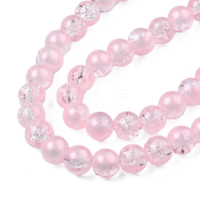 Translucent Crackle Glass Beads Strands CCG-T003-01B-1