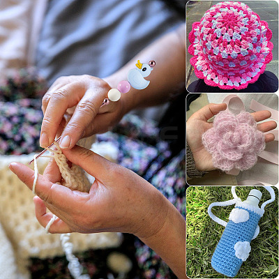 4Pcs DIY Alloy Beadable Crochet Hooks AJEW-TA0003-50D-1