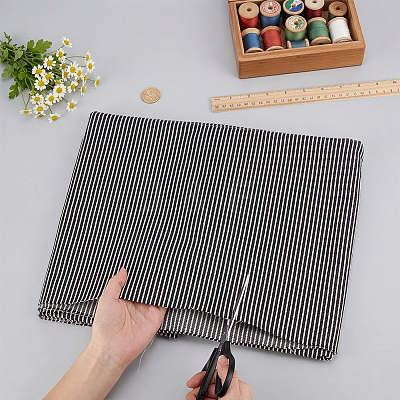 1Yard Stripe Pattern Polycotton Fabric DIY-MA0007-31F-1