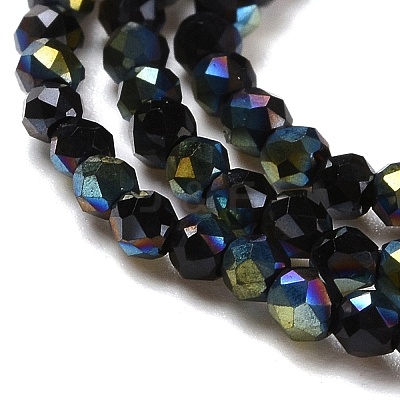 Electroplate Glass Beads Strands GLAA-H021-01A-HP09-1