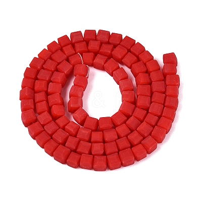 Opaque Frosted Glass Beads Strands GLAA-N072-01A-B05-1