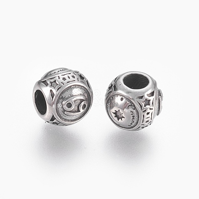 316 Surgical Stainless Steel European Beads STAS-F195-128P-08-1