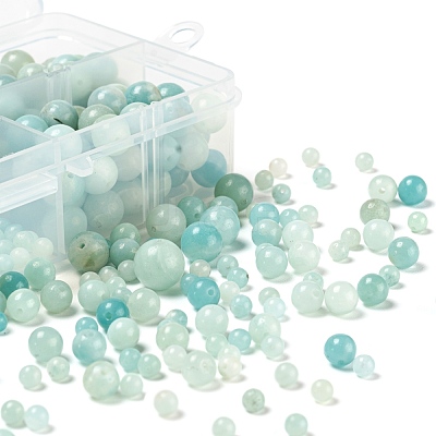 340Pcs 4 Style Natural Amazonite Beads G-LS0001-52-1