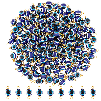 200Pcs Evil Eye Resin Beads Connector Charms RESI-HY0001-05-1