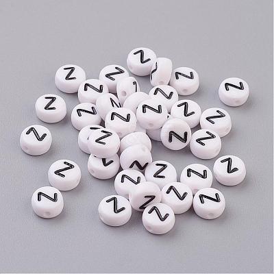 Acrylic Horizontal Hole Letter Beads X-PL37C9070-Z-1
