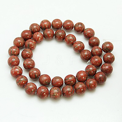 Natural Sesame Jasper/Kiwi Jasper Beads Strands G-G149-8mm-2-1