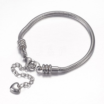 Tarnish Resistant 304 Stainless Steel European Snake Chains Bracelets X-STAS-J015-04-1
