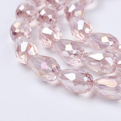 Electroplate Glass Beads Strands EGLA-D015-15x10mm-23-1